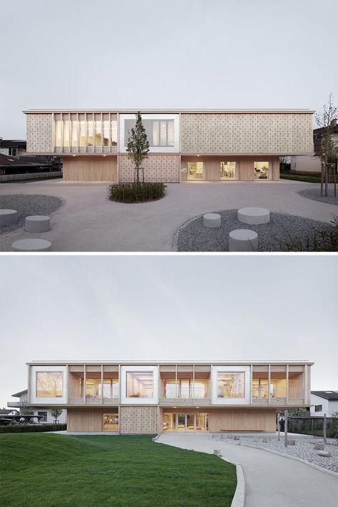 Public Playground, Kindergarten Interior, Energy Efficient Buildings, Timber Architecture, Exhibition Building, Kindergarten Design, Boarding House, Architecture Design Drawing, Education Architecture