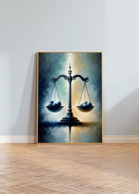 Justice Artwork, Aesthetic Lawyer, Attorney Office Decor, Lawyer Aesthetic, Law Office Decor, Lawyer Office, Scales Of Justice, Office Artwork, Stylish Art