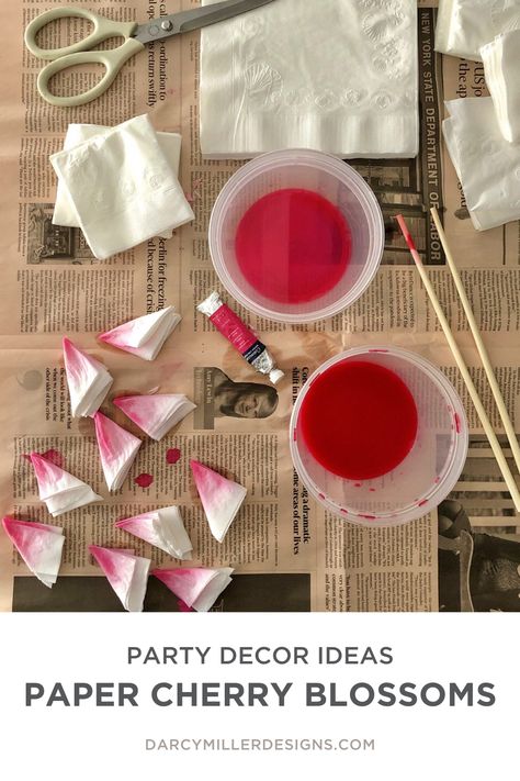 Cherry Blossom 1st Birthday Theme, Geisha Birthday Party, Japan Theme Birthday Party, Tokyo Decoration Party, Japanese Wedding Theme Ideas, Chinese Bridal Shower Ideas, Cherry Blossom Diy Decoration, Japan Party Ideas, Japanese Decor Ideas Party