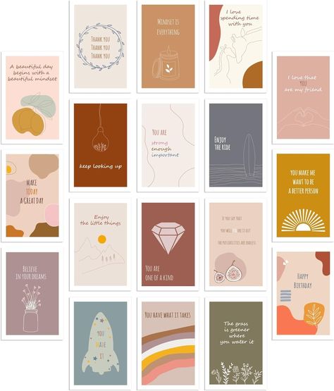 Amazon.com : DIVERSEBEE 36 Pack Assorted Motivational Post Cards - Inspirational Encouragement Postcards, Affirmation Kindness Gratitude Note Card Set with 36 Unique Quotes (Blank Back) - 4x6 Inches : Office Products Motivational Post, Gratitude Notes, Inspirational Encouragement, Gratitude Cards, You Are My Friend, Motivational Cards, Bible Verse Cards, Positive Affirmation Cards, Unique Quotes