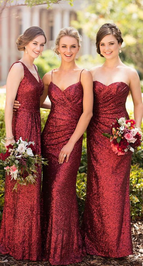 Long burgundy mismatched Sequin Bridesmaid Dress by Sorella Vita Sorella Vita Bridesmaid Dresses, Wedding Aisles, Bridesmaid Dresses 2018, Bridesmaid Dress Collection, Sequin Bridesmaid, Gold Bridesmaid Dresses, Mismatched Bridesmaids, Burgundy Bridesmaid, Carpet Trends