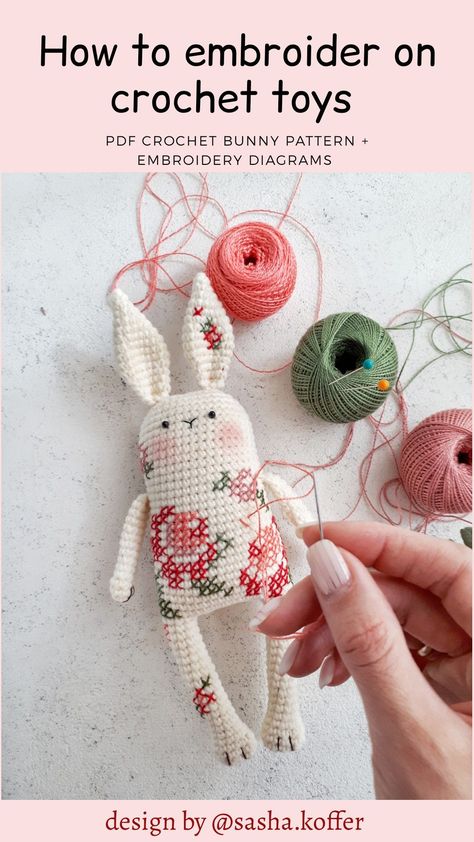 Crochet Bunny Pattern, Pola Amigurumi, Fashion Crochet, Sweater Crochet, Yarn Projects, Crochet Bunny, Crochet Toys Patterns, Crochet Techniques, Crochet Dolls