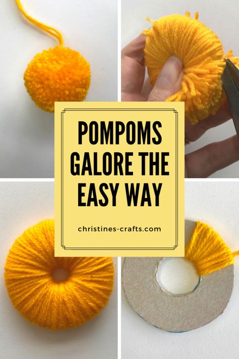 Pompom Maker, Different Types Of Yarn, Yarn Crafts For Kids, Pom Pom Animals, Diy Pom Poms, Pom Crafts, How To Make A Pom Pom, Pom Pom Maker, Diy Pom Pom