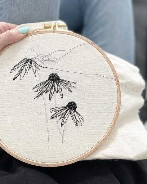 2022 Drawing, Illustration Embroidery, Abstract Embroidery, Textile Art Embroidery, Instagram Drawing, Embroidery Wall Art, Contemporary Embroidery, Pola Sulam, Cute Embroidery