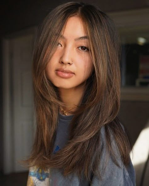 Middle Length Haircut With Layers, Long Length Haircuts, Haircuts For Round Faces, Straight Hair Cuts, Hair Adviser, Hairstyles For Layered Hair, Hair 2024, Long Layered Haircuts, Round Face Haircuts