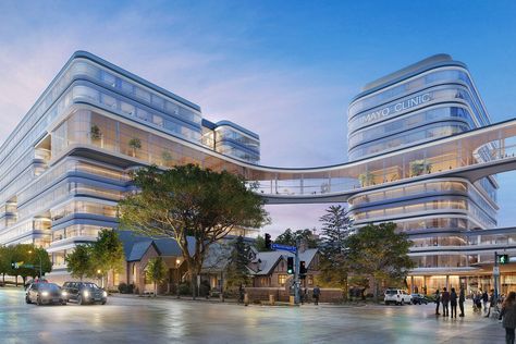 Foster + Partners and CannonDesign to design healthcare project for Mayo Clinic Architecture Renders, Healthcare Center, Virtual Care, Win Competitions, Medical Office Design, Healthcare Architecture, Modern Office Interiors, Foster Partners, 3d City