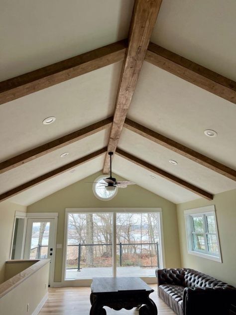 These beams offer the traditional charm of hand-hewn craftsmanship without the weight and difficulties of solid beams. Available in multiple stain options, our beams are tailored to complement your individual style and enhance your interiors. Box Beams, Beams Living Room, Faux Wood Beams, Faux Beams, Rustic Ceiling, Farmhouse Aesthetic, Wood Beam Ceiling, Knotty Pine, Exposed Beams