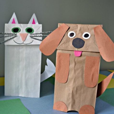 Therapy Crafts, Library Storytime, Animals Activities, Pets Preschool Theme, Summer Job, Puppets For Kids, Paper Bag Crafts, Paper Bag Puppets, Paper Puppets