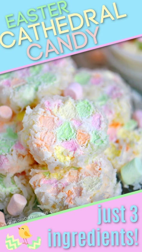 This Easter Cathedral Candy recipe requires only three ingredients and is so pretty! Frequently called church windows, this easy no bake recipe is great for Easter dessert, baby showers, and other parties! Kids love to help too! // Mom On Timeout #eastercandy #easterdessert #churchwindows #eastercathedral #candy #nobake Easter Candy Recipes, Easter Deserts, Easy Easter Treats, Easter Foods, Mom On Timeout, No Bake Recipe, Recipes Easter, Easter Snacks, Easter Sweets