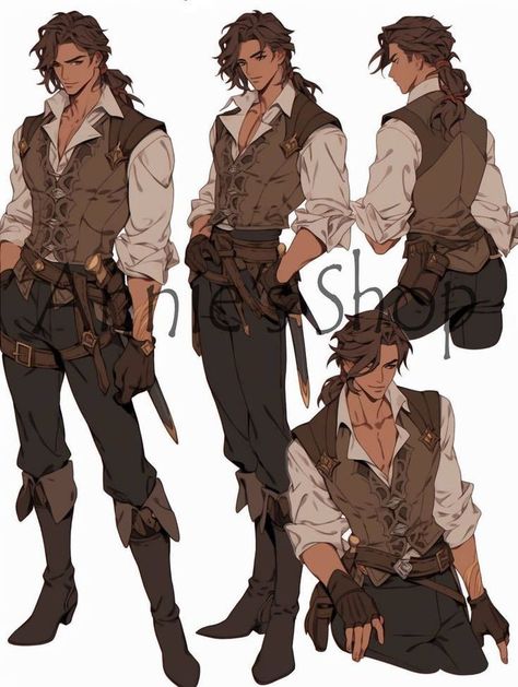 Outfit Ideas Art Reference, Character Outfit Ideas, Outfit Ideas Art, Pirate Clothing, Photographie Portrait Inspiration, 캐릭터 드로잉, Character Design Male, Character Design References, Fantasy Clothing