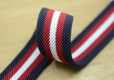 1.5" 38mm wide Vintage Thick Striped Waistband Elastic by the Yard Mens Polos, Sewing Elastic, Storing Craft Supplies, Elastic Ribbon, Sports Graphic Design, Fashion Illustrator, Mens Polo Shirts, Twill Tape, Elastic Band