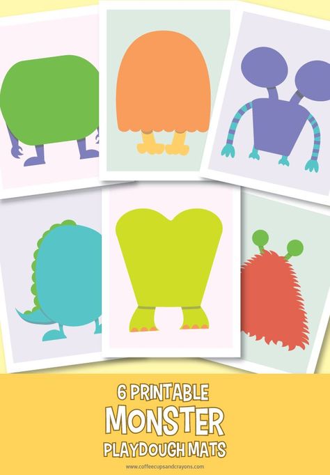 Free printable monster play dough mats! Super cute printable monster play dough mats for kids! Monster Bingo Free Printable, Play Dough Face Mats Free Printable, Play Doh Printables Free, Monster Preschool Theme, Play Dough Mats Free Printables, Play Doh Mats Free, Monster Play Dough, Play Dough Ideas, Printable Play Mat