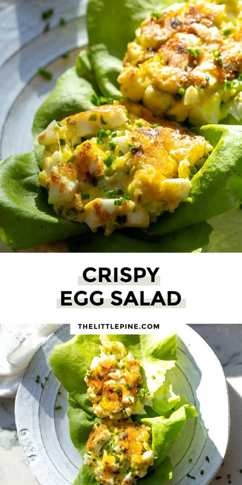 Egg Salad Salad, Ways To Eat Egg Salad, 21 Day Fix Egg Salad, Crispy Egg Salad, Unique Egg Salad Recipe, Egg Salad No Mayo, Gourmet Chicken, Crispy Egg, Yummy Salads