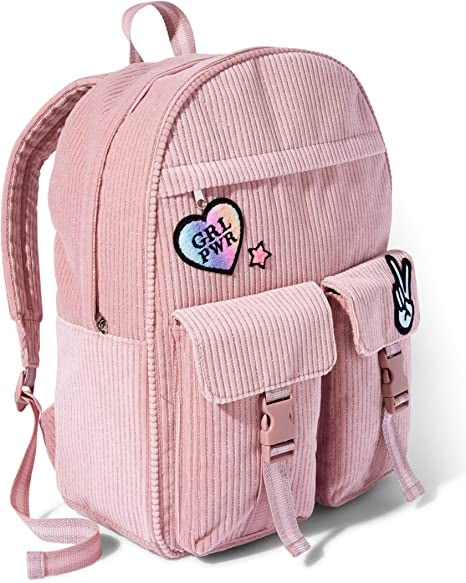 Amazon.com | Sugar & Jade Girls' Teen Back to School, Full Size, Fashion Backpack, Corduroy Pink Cargo, One | Kids' Backpacks Cargo Backpack, Corduroy Backpack, Pink Backpack, Girl Backpacks, Polyester Top, Kids Backpacks, Teen Girls, Childrens Place, Fashion Backpack