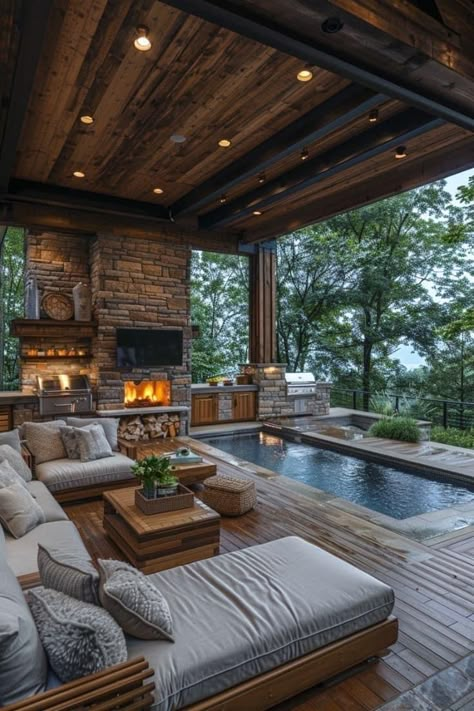 Urban Balcony, Backyard Pavilion, Outdoor Living Rooms, Farmhouse Barndominium, Backyard Remodel, Outdoor Living Room, Outdoor Decor Backyard, Dream Backyard, Patio Designs