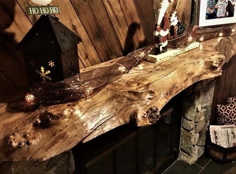 Live Edge Slab Rustic Fireplace Mantel | Fireplace Mantels Live Edge Mantel Ideas, Live Edge Fireplace, Live Edge Fireplace Mantel, Live Edge Mantel, Rustic Fireplace Mantel, Big Bedroom, Rustic Fireplace Mantels, Hand Hewn Beams, Mantel Fireplace