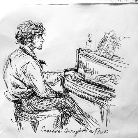 Pianist Drawing, Musician Drawing, Art Academia, Beautiful Sketches, Sketchbook Inspo, Drawing Expressions, Figure Drawing Reference, Sketchbook Inspiration, Art Style Inspiration