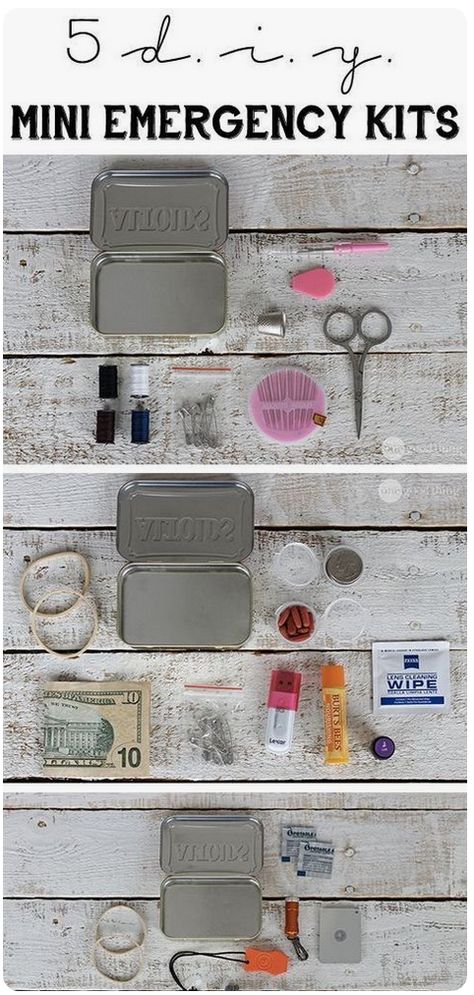 5 Emergency kits to make using an Altoids tin Sewing Kit Gift, Mini Emergency Kit, Mint Tin Crafts, Survival Kit Gifts, Altoids Tin, Emergency Preparedness Kit, Altoids Tins, Altered Tins, Mint Tins