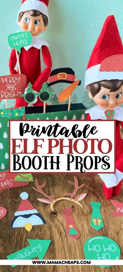 Elf Photo Booth, Elf Selfie Printable, Diy Elf Props, Elf On The Shelf Scenes, Elf On The Shelf Props Diy, Elf On The Shelf Props Free Printable, Free Printable Elf On The Shelf Props, Elf Cutouts Free Printable, Elf Selfie