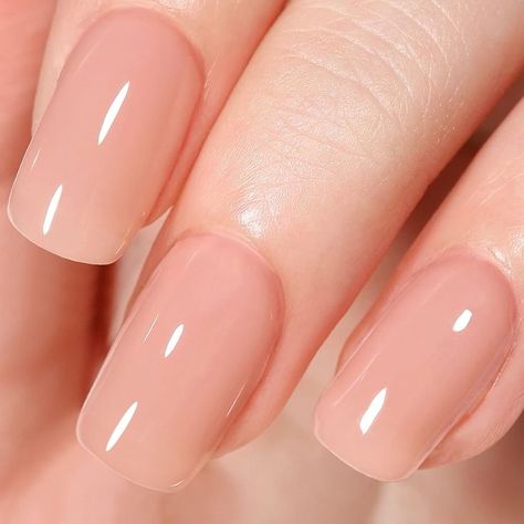 AILLSA Nude Gel Polish Light Natural Jelly Gel Nail Polish Sheer Neutral Color Translucent Gel Polish Skin Tone Soak Off U V Gel for Nail Art French... Natural Nail Polish Color, Natural Color Nails, Almond Blue Nails, White Toes Nail, Jumper Nails, Nail Art French, Nail Room Ideas, Birth Colors, Emerald Nails