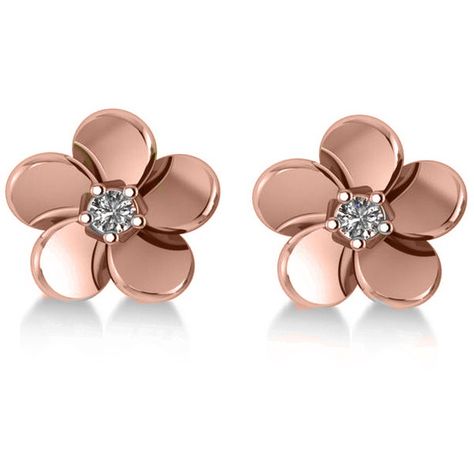 Allurez Diamond Flower Blossom Stud Earrings 14k Rose Gold (0.06ct) ($545) ❤ liked on Polyvore featuring jewelry, earrings, accessories, joias, rose gold stud earrings, 14k stud earrings, 14 karat gold diamond earrings, glitter stud earrings and 14k earrings Earrings Diamond Studs, Glitter Stud Earrings, Gold Flower Earrings, Yellow Gold Diamond Earrings, Look Rose, White Gold Diamond Earrings, Rose Gold Earrings Studs, Geode Earrings, White Gold Earrings Studs