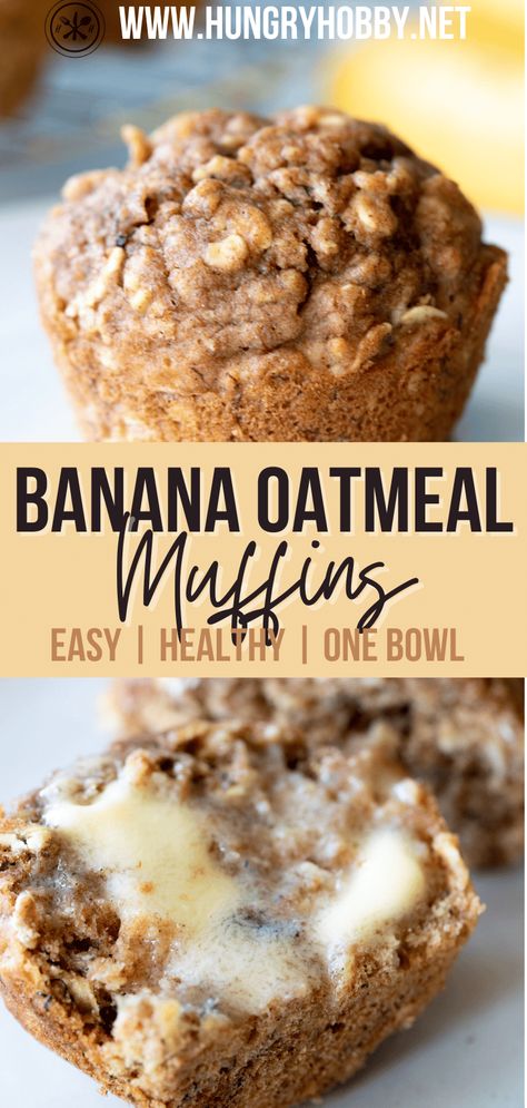 Oat Flour Banana Muffins, Resep Vegan, Healthy Banana Muffins, Banana Oatmeal Muffins, Desserts Keto, Oatmeal Muffins, Banana Oatmeal, Banana Healthy, Healthy Muffins