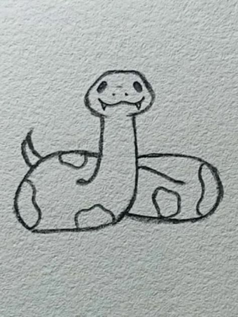 Snake Drawing, Cute Easy Doodles, Goofy Drawing, Seni Dan Kraf, Easy Doodle, Cute Sketches, Easy Doodles, Cute Doodle, Easy Doodle Art