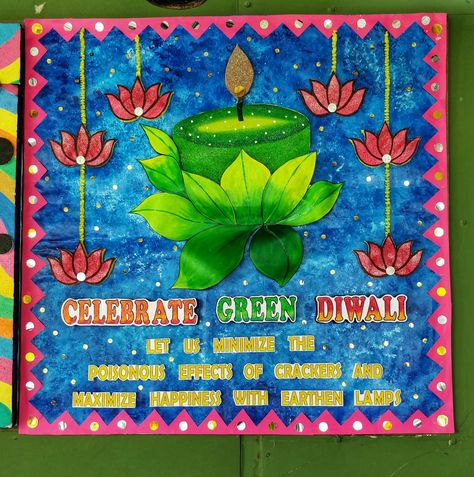 Diwali bulletin board ideas 2019 Eco Friendly Diwali Poster Ideas, Diwali Poster Making, Diwali Display Board Ideas, Eco Friendly Diwali Posters, Diwali Bulletin Board Ideas, Diwali Board Decoration, Green Diwali Poster, Diwali Poster For School, Purvi Cid