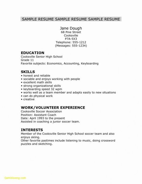 10 Primary Resume Template For Excessive Faculty College students Harvard Motivation, Linkedin Resume, Healthcare Resume, Software Engineer Resume, Template For Resume, High School Resume Template, High School Jobs, Letter Address, Store Cashier