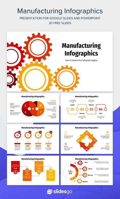 Indicate the steps in a manufacturing process with our cool and editable infographics for Google Slides and PowerPoint Manufacturing Infographic, Safety Infographic, Element Chemistry, Power Points, Powerpoint Presentation Design, Workspace Design, Google Slides Themes, Microsoft Powerpoint, Powerpoint Design