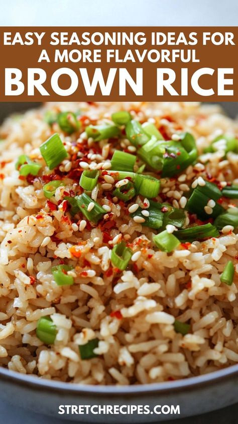 How to season brown rice effectively? Find out what to season brown rice with to boost its taste. This guide also covers healthy ways to season brown rice and simple methods. Save this post and check out the blog for more tasty ideas! Brown Rice Recipes Seasoned, Season Brown Rice, Brown Rice Seasoning, Flavorful Brown Rice, Healthy Brown Rice Recipes, Brown Rice Recipes Easy, Easy Brown Rice, Cooking Brown Rice, Brown Rice Recipes Healthy