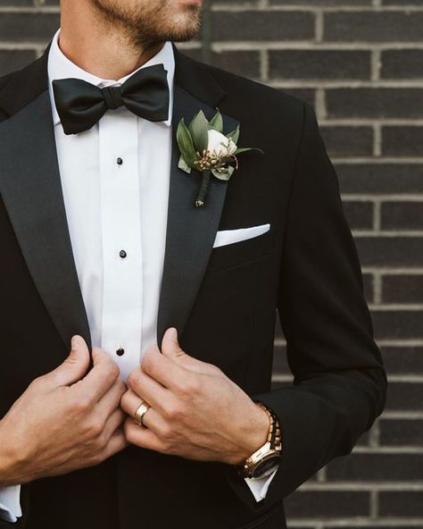 Groom Attire Black, Wedding Suits Men Black, Groom Suit Black, Groom Tuxedo Wedding, Groom Tux, Wedding Tux, Tulip Wedding, Groom Bowtie, Groom Wedding Attire