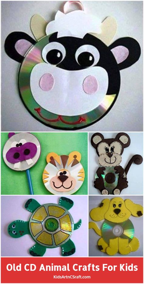 Fun Activities: Old CD Animal Crafts for Kids Check more at https://www.kidsartncraft.com/cd-animal-crafts/ Rabbit And Tortoise, Recycled Cd Crafts, Animals Craft, Animal Craft, Old Cd, Cd Crafts, Animal Crafts For Kids, Craft Projects For Kids, Cat Crafts