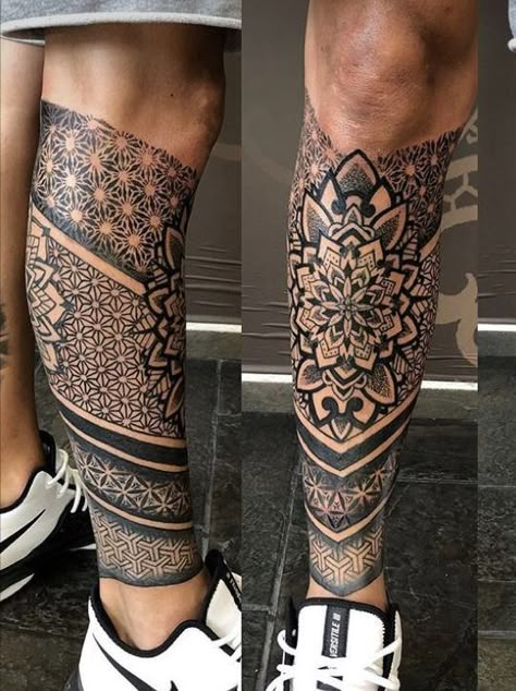 Leg Tattoo Pattern, Mandala Tattoo Leg Sleeve, Geometric Leg Sleeve, Mandala Puntillismo Tattoo, Geometric Tattoo Leg Sleeve, Mandala Leg Sleeve, Mandala Leg Tattoo, Tattoo Pierna Hombre, Mandala Tattoo Leg