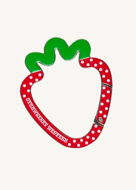 Strawberry Western - Strawberry Carabiner Strawberry Fashion Aesthetic, Carabiner Keychain Outfit, Strawberry Carabiner, Strawberry Western, Strawberry Border, Choco Strawberry, Strawberry Clothing, Strawberry Keychain, Western Logo