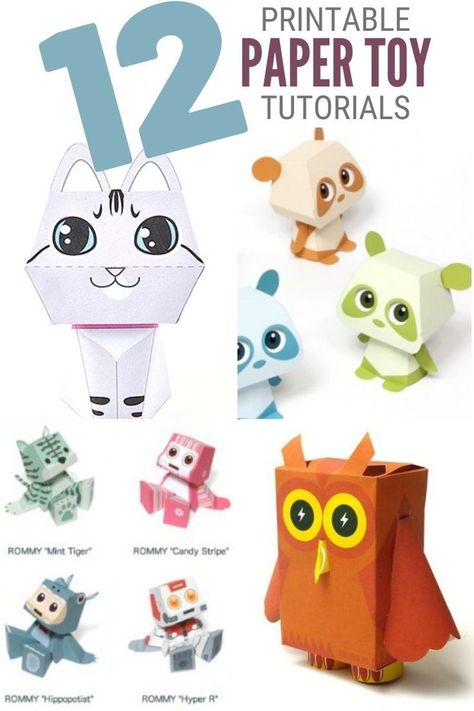 Printable paper toys are a fun craft that you can do alone or with the kids! Once you get started, you'll be surprised at all of the 3d paper crafts you can create! #thecraftyblogstalker… Free Printable 3d Paper Crafts, Paper Toys Printable, Printable 3d Paper Crafts, Printable Paper Toys Templates, Paper Patterns Design, Car Papercraft, Paper Toy Printable, Printable Paper Patterns, 3d Paper Projects