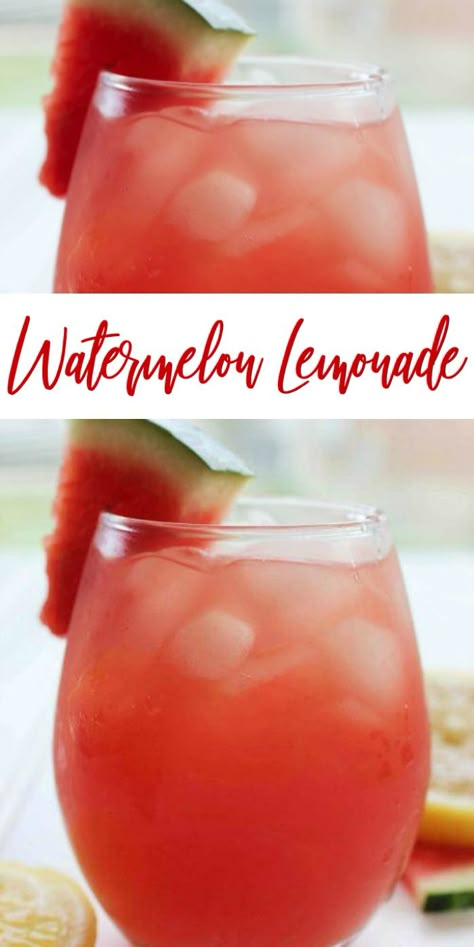 Recipe With Watermelon, Watermelon Lemonade Recipe, Summer Drinks Nonalcoholic, Summer Drink Recipe, Kid Friendly Drinks, Drink Recipes Nonalcoholic, Summertime Drinks, Summer Drink Recipes, Lemonade Drinks