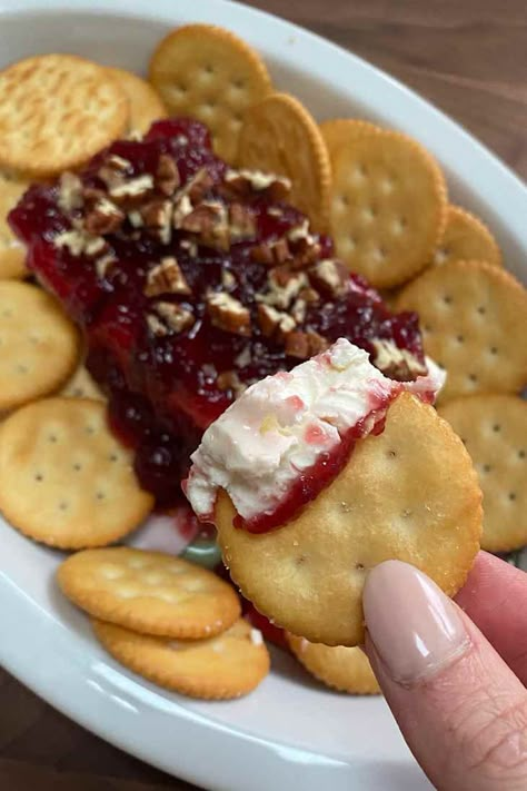 The 2-Ingredient Cream Cheese Dip My Sister Brings to Every Thanksgiving (It’s Always the First Thing Gone!) Thanksgiving Dip, Cranberry Cream Cheese Dip, Cranberry Dip, Cheese Spread Recipes, Cream Cheese Recipes Dip, Cream Cheese Appetizer, Cream Cheese Dip, Cranberry Cream Cheese, Waffle Cookies