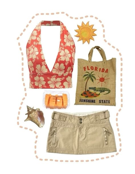 Beach Outfit Png, Tropical Outfit Aesthetic, Tropical Core Outfit, Tropical Aesthetic Outfit, Florida Aesthetic Outfits, Tropical Summer Outfits, Coconut Girl Outfits, Tropical Girl, Tropical Outfit