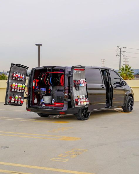 Slide for more greatness ! Detailing setup is filled with lots of tools and equipment ! -electric pressure washer (KRANZLE… | Instagram Mobile Car Wash Business Ideas, Car Detailing Setup, Detailing Van Setup, Mobile Detailing Van Setup, Car Set Up, Auto Detailing Garage Ideas, Mobile Detailing Setup, Detailing Garage Ideas, Car Detailing Garage