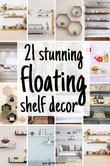 Check out these floating shelf decor you can do easily in your small home or apartment. Small Ledge Decorating Ideas, Floating Shelves Around Doorway, Off Set Floating Shelves, Small Wall Shelves Decor, Floating Wall Shelves Decor, Floating Shelves Alternative, Shelving Around Top Of Room, Floating Shelves End Of Hallway, Floating Shelf Wall Living Room