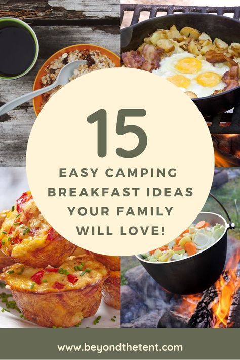 BEYOND THE TENT offers 15 kid-friendly, quick, and simple enough you'll actually be happy to make them. Plus, these easy camping breakfast recipes are delicious!! #kidfriendly #camping #food #easyrecipes #campingideas #outdoorcooking #dutchoven #campfire #breakfast #simplelife #familyfood #recipes #jetboil #beyondthetent Breakfast Ideas For Camping, Easy Camping Breakfast Ideas, Camping Breakfast Recipes, Camping Breakfast Ideas, Camping Recipes Breakfast, Easy Camping Breakfast, Breakfast Kids, Camping Meal Planning, Camping Hacks Food