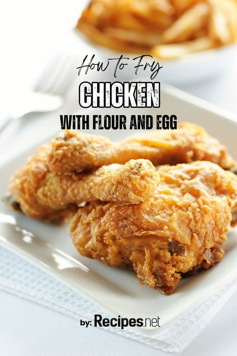 A Plate of Fried Chicken Made with Flour and Egg - How to Fry Chicken Fried Chicken With Flour, How To Fry Chicken, Best Chicken Marinade, Golden Chicken, Chicken Leg Recipes, Fry Chicken, Chicken Kabobs, Crispy Fried Chicken, Instant Pot Recipes Chicken