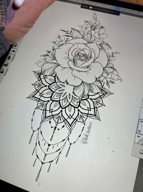 Mandala Thigh Tattoo, Mandala Tattoos For Women, Mandala Tattoo Sleeve, Hip Thigh Tattoos, Tattoo Mandala, Leg Tattoos Women, Dope Tattoos For Women, Thigh Tattoos Women, Cute Tattoos For Women