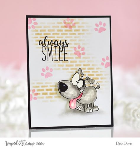 Crazy Dogs Cards, Brick Stencil, Cards With Dogs, Dog Cards Handmade, Dog Stamp, Crazy Birds, Pattern Stencil, Crazy Dogs, Greeting Card Inspiration