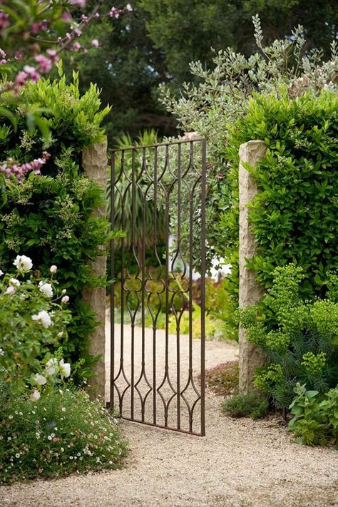 25 Most Wonderful Garden Gates With Nature Inspired | Home Design And Interior Fruit Garden Design, Garden Gates And Fencing, Metal Garden Gates, Iron Garden Gates, Garden Gate Design, French Country Garden Decor, Country Garden Decor, French Country Garden, Gate Ideas