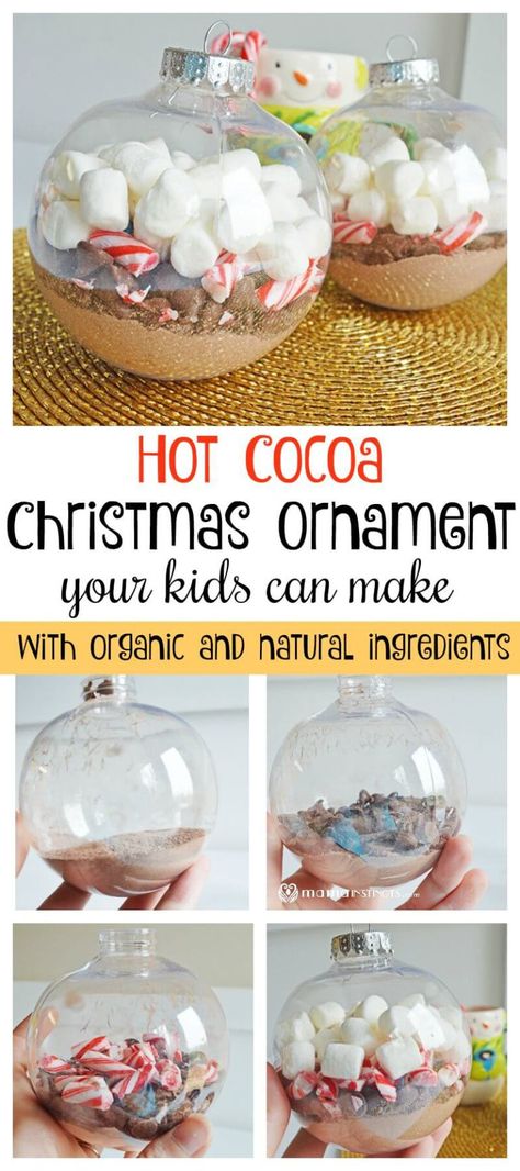 Make this simple yet adorable homemade Hot Cocoa Christmas Ornament with your kids. It helps develop their fine motor skills and encourages giving to others. #Christmas #ChristmasCraft #ChristmasOrnament Cocoa Gift Ideas, Hot Chocolate Ornaments, Hot Cocoa Gift Ideas, Ornaments Kids Can Make, Hot Cocoa Ornaments, Ornaments Diy Kids, Chocolate Ornament, Giving To Others, Cocoa Party