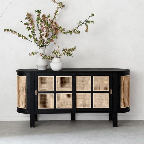 Ratan Furniture, Rattan Bedroom Furniture, Mini Lounge, Rattan Bedroom, Dining Server, Home Bar Cabinet, Rattan Sideboard, Booth Decor, Living Room Console