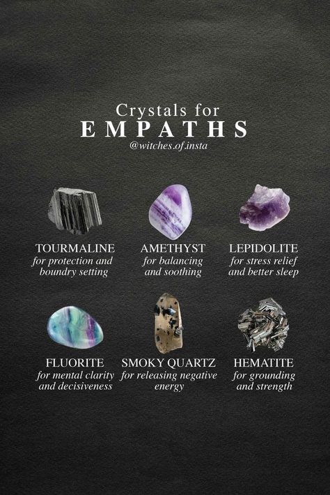 Empath Witch, Crystals For Empaths, Witch Holidays, Crystal Identification, Crystals For Protection, Crystal Healing Chart, Healing Crystals For You, Energy Vampires, Power Of Crystals