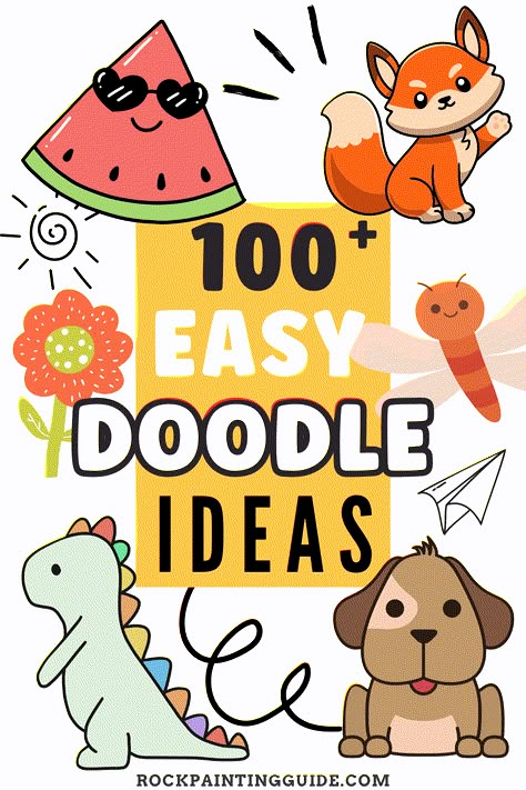 Looking for some fun and easy drawing ideas for your kids? Look no further! This blog post has a huge collection of cute drawing ideas for kids of all ages. From animals to food to mythical creatures, there's something for everyone. So grab some paper and pencils and let your kids' imaginations run wild! Easy Art Pictures To Draw, Easy Way To Draw Animals, Doodle Animals Cute, Easy Cartoon Animal Drawings, Something Fun To Draw, Easy Pictures To Draw For Kids, Doodle Animals Easy, Drawing For Toddlers Easy, Animal Doodles Cute